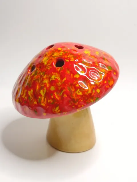 Vintage 1960s Mushroom Shaped Six Hole Flower Frog - 4½" Height