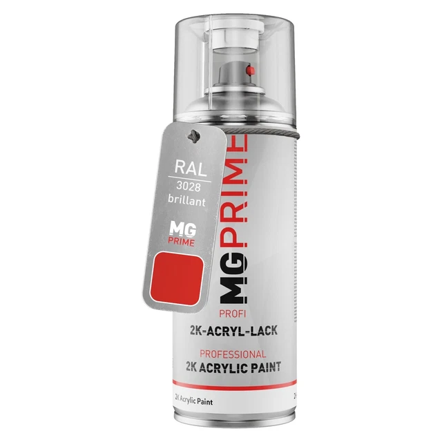 MG PRIME RAL 3028 Reinrot Spraydose 400 Ml – Seidenmatt & Schnelltrocknend (Made In Germany)