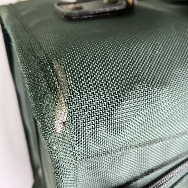 Vintage Tumi USA Green Ballistic Nylon 22” Wheeled Carry on Suitcase RUSTED ZIP 3