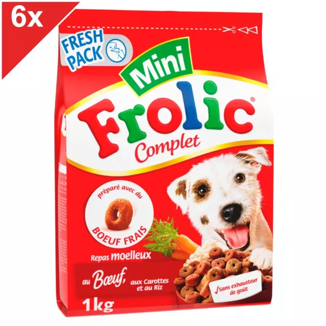 FROLIC Mini Croquettes au boeuf pour petit chien 6x1kg