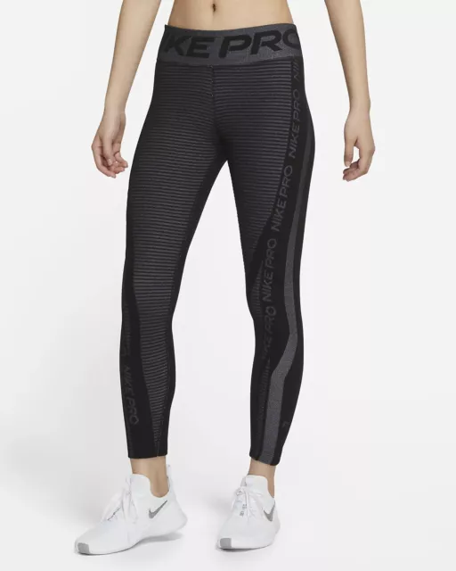 Nike Women's Pro Hyperwarm Tights - Embossed Black