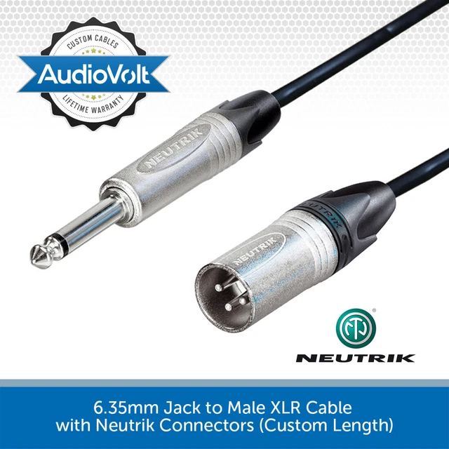6.35mm 1/4inch Mono Jack Plug Guitar/Instrument/Patch Cable