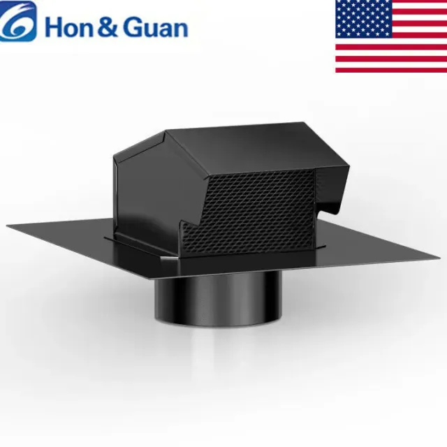 Hon&Guan Galvanized Steel 4 6 Inch Roof Vents Cap Roof Exhaust Vent With Damper