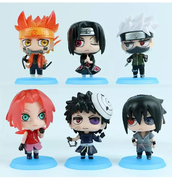 Naruto Shipuuden Mini Anime Action Figures Kakashi Obito Sasuke Itachi Sakura