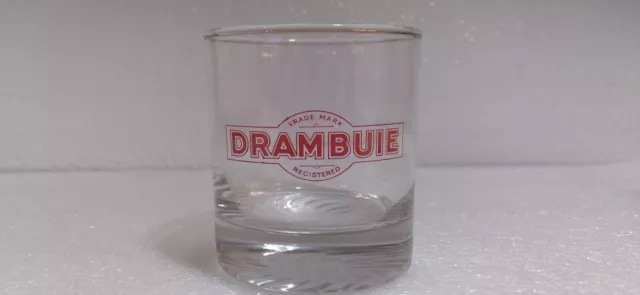 Drambuie Scotlands Iconic Scotch Whisky Liqueur GLASS Lowball Rocks 3 1/8"