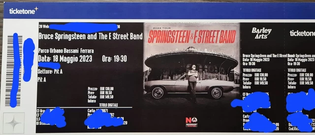 2 Biglietti Tickets Concerto Bruce Springsteen Ferrara Pit A 18-05-23