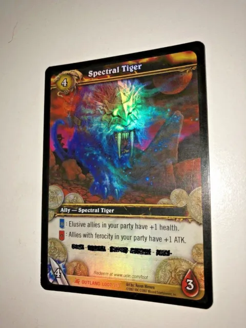 SPECTRAL TIGER Loot Card World of Warcraft - WoW TCG LOOT - the code was USED