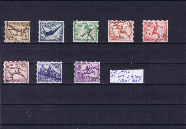 DR 1936 Mi.Nr. 609 - 616 komplett, Mi.22€