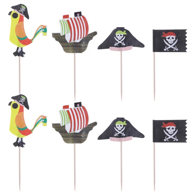 Decorazione per torta pirata – Happy Birthday Cake Topper per compleanno bambini e feste di Halloween