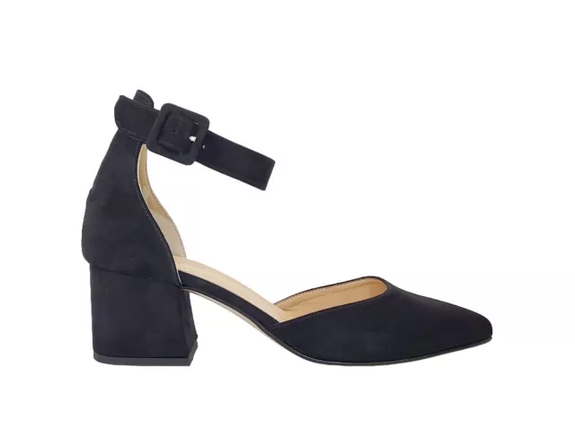 SCARPE DECOLTE SANDALI Donna Nacree 1085 Camoscio Nero Tacco
