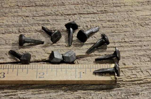 5/8" Rose head 10 nails square wrought iron vintage rustic Decorative historic