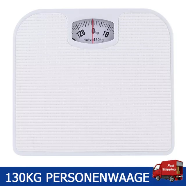 1/2x Mechanische Personenwaage Analog Badwaage Körperwaage bis 130 kg Waage Weiß
