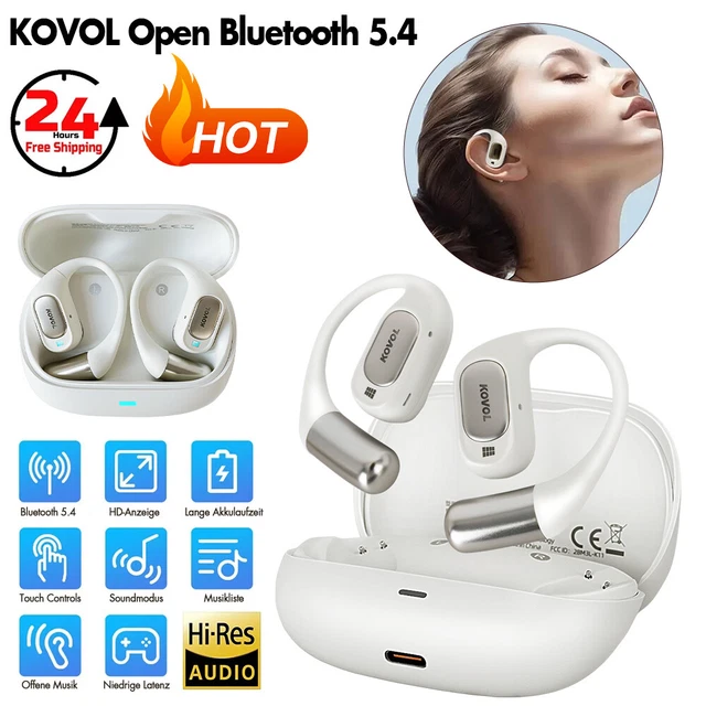 BLUETOOTH 5.3 OPEN Ear Kopfhörer Ear Clip Knochenschall Ohrhörer mit ...