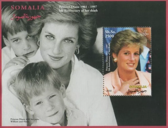 LADY DIANA 5th ANNIVERSARY OF DEATH WILLIAM AND HARRY SOMALIA MNH STAMP SHEET