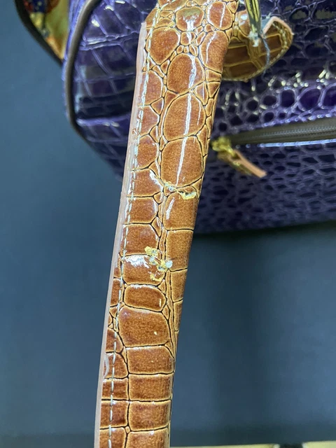 Samantha Brown Travel Bag Weekend Purple Carry On Croc Embossed 12