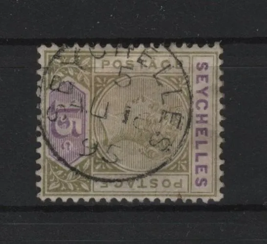 Seychelles Queen Victoria used postmark 5  Very scarce AU 16 1895
