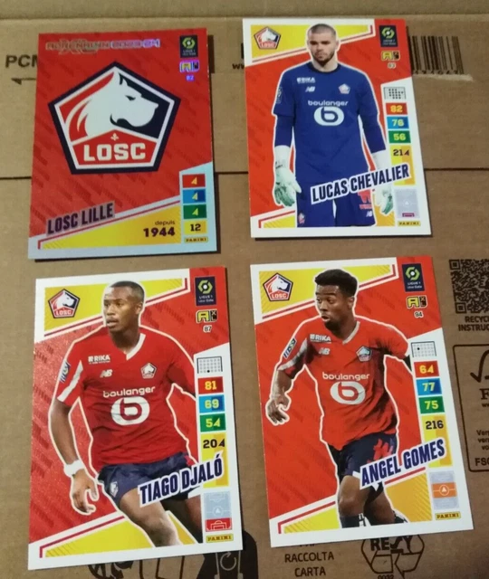 Panini  Adrenalyn  Ligue 1   2023 2024   Lille OSC   N° 82 83 87 94