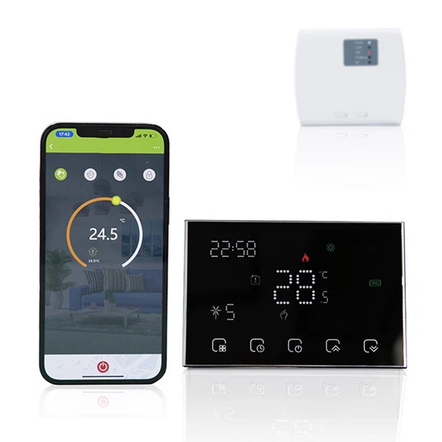 Thermostat à écran tactile ultramoderne pour chauffage par le sol contrôlé W