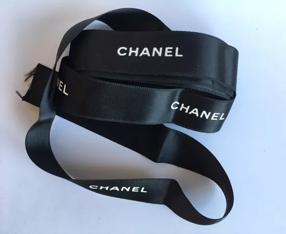 Chanel Band Geschenkband Schleife schwarz seidig, 150 cm lang, 2,1 cm breit