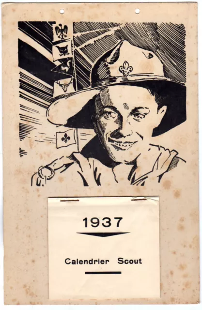 RARE Calendrier scout 1937 association indéterminée, en langue française