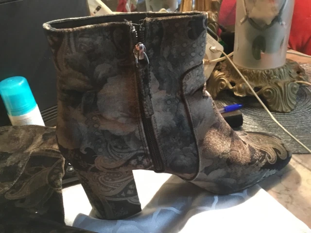 bottines velours porte 1 fois trop haut pour moi très belles en velours marron 