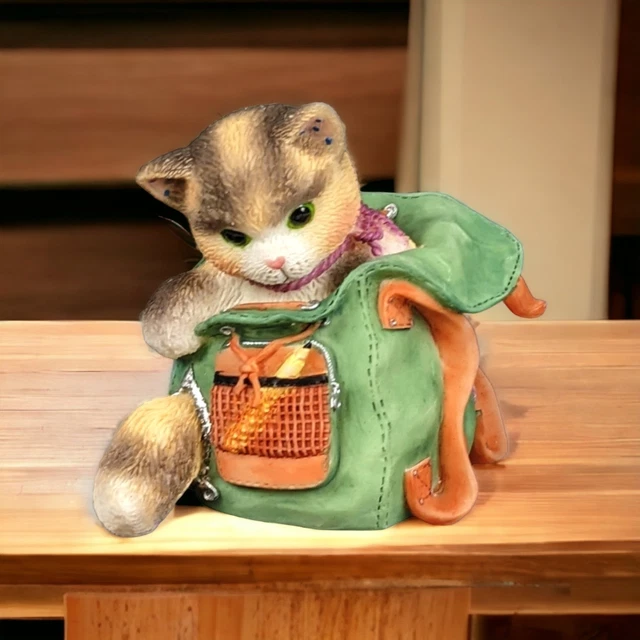 1998 Enesco Calico Kittens, You Lighten My Load Figurine