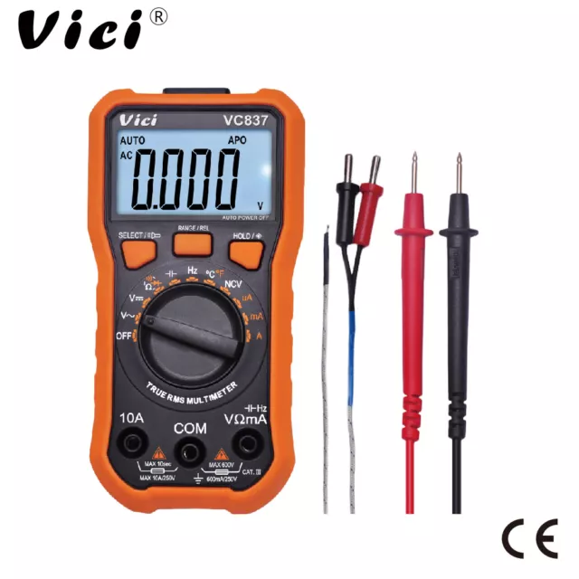 VC837 Digital LCD Multimeter Voltmeter Ammeter AC/DC/OHM Volt Current Tester AU