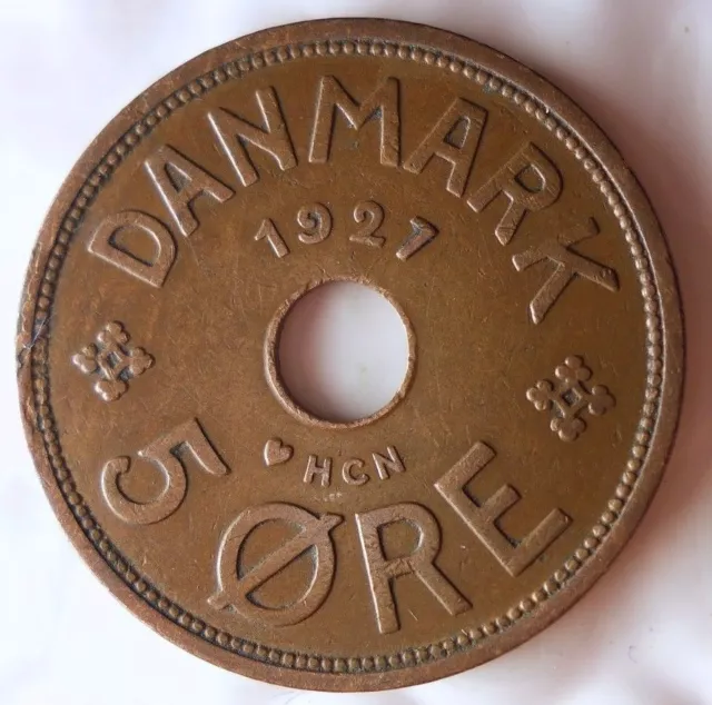 1927 Dänemark 5 Öre - Ausgezeichnete Seltenes Vintage Münze Dansk Bin #2