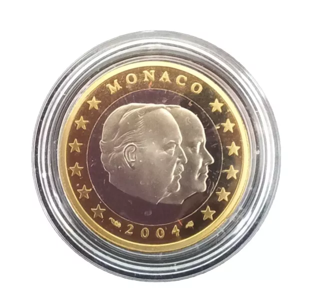 Monaco 1 Euro von 2004 in PP aus KMS POLIERTE PLATTE  RAR ! Verkapselt