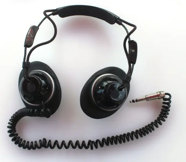 A Pair of BBC 1970s 1980s Padded Broadcast Studio Monitoring Headphones in Mono