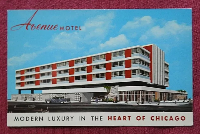 1950s " Die Avenue Motel Zoll Michigan Ebnen & 12th Strasse Chicago Il RPPC
