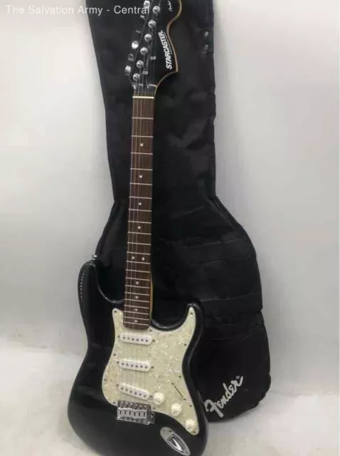 Starcaster By Fender White Black 6 String Jag-Stang Electric Guitar With Case