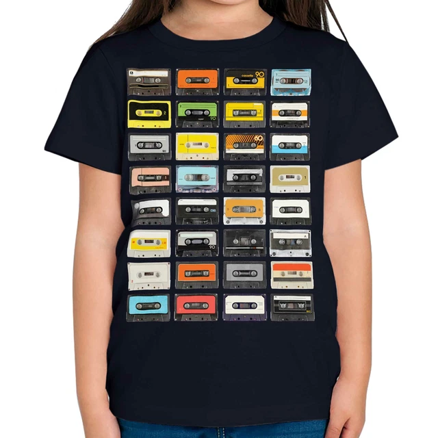 Style3 Nonstop Play T-Shirt Bambini E Ragazzi | 100% Cotone | Stampa Originale Cassetta E Disco - 4