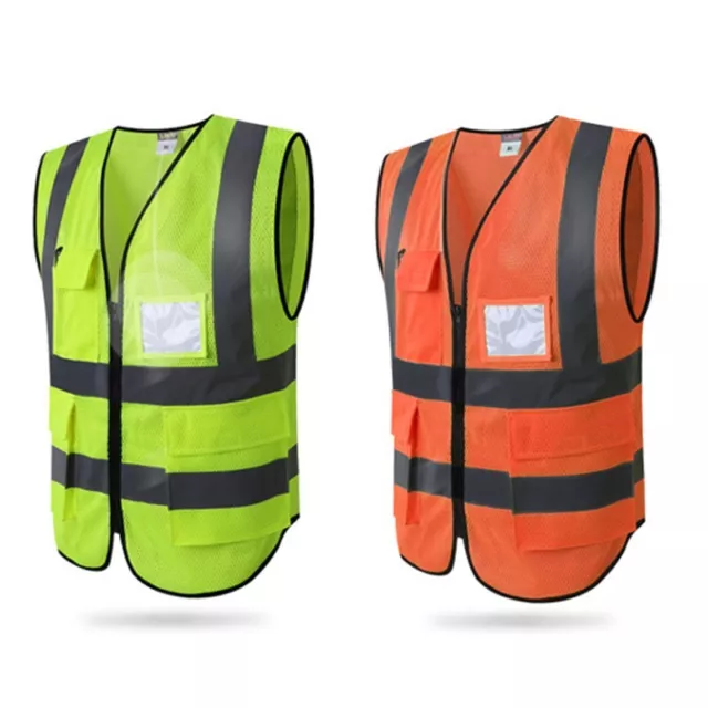 Nützlich Warnweste Schutz Sicherheit Taschen Fluoreszierend Reißverschluss