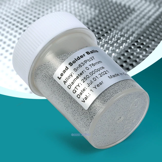 250K/Bottle 63/37 0.76mm BGA Lead Solder Balls