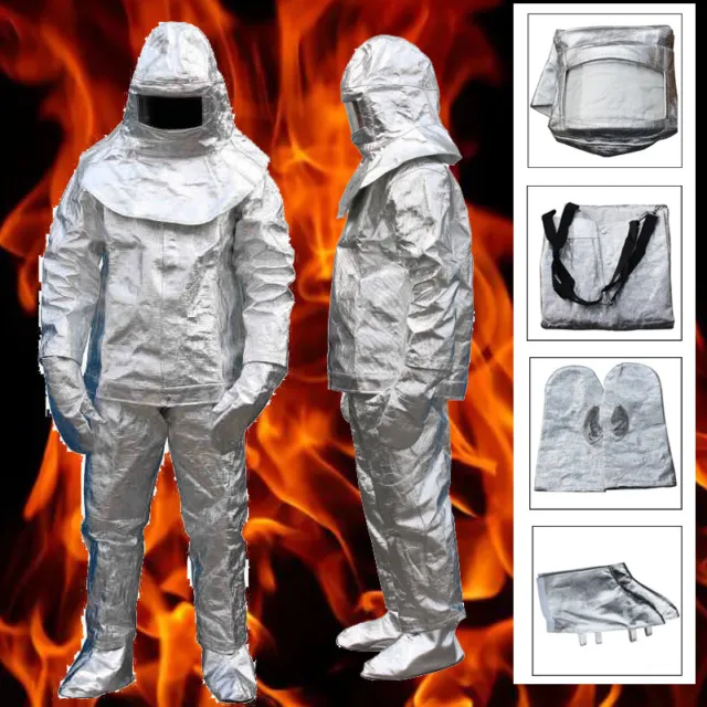 Thermal Radiation 1000℃ Heat Resistant Aluminized Suit Fireproof Clothes M/L
