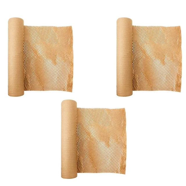 3 rotoli carta da imballaggio riciclata 12 x 33 piedi carta a nido d'ape ecologica per UmL2N8