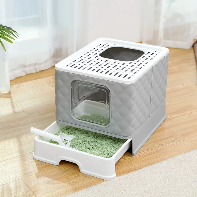 SELFCLEANING ODORLESS HOODED Cat Litter Box Enclosed Large Kitty