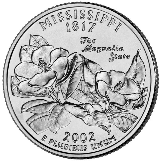 2002 D Mississippi State Quarter.  Uncirculated From US Mint roll.