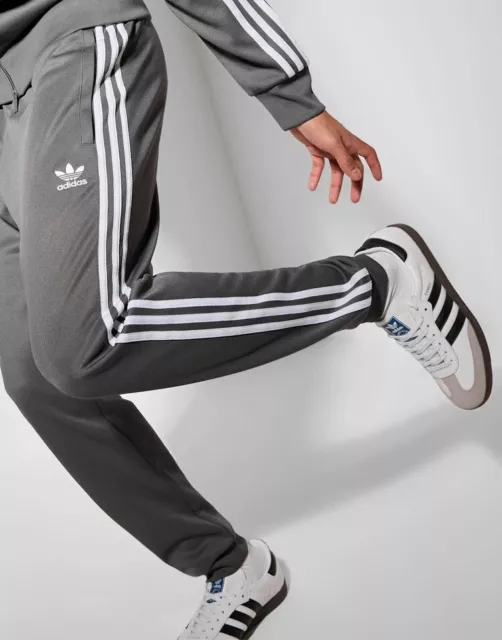 Adidas Originals Adicolor Classici Sst Uomo Pantaloni Tuta IN Grigio e Bianco 2