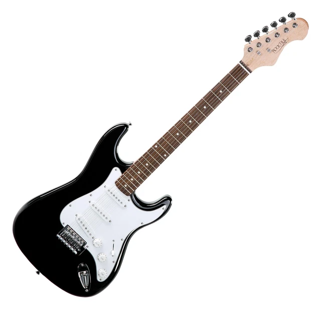 Rocktile Sphere E-Gitarre Single Coil Strat Design Saiten Kabel Tremolo Black