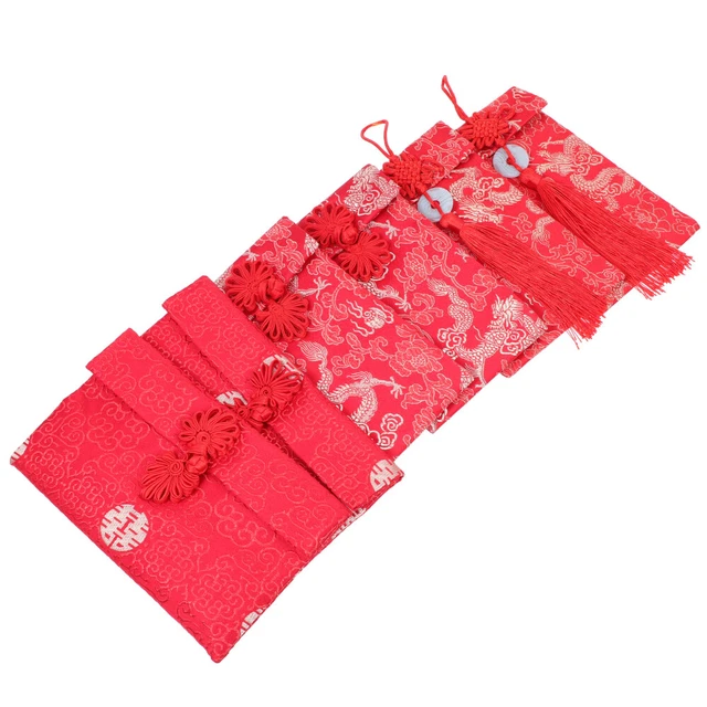 6 Pcs Rotes Geldpaket Stoff Roter Umschlag Rote Geschenktüten Schmücken