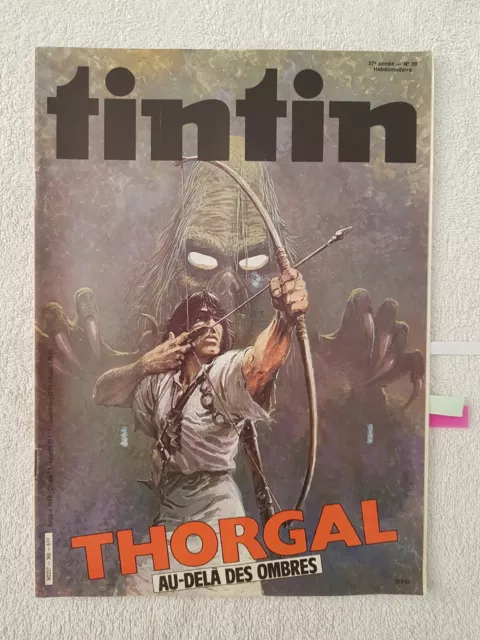 Tintin N°368 24/9/1982 Thorgal Film Poltergeist Animaux Sauvages Martine Colette