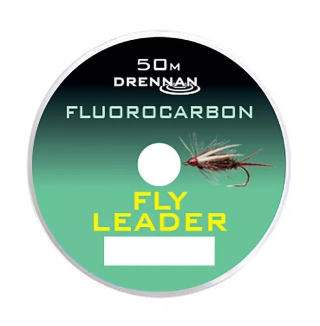 Drennan 50m Fluorocarbon Fly Leader / Sub Surface Green Rig Tying River Fishing