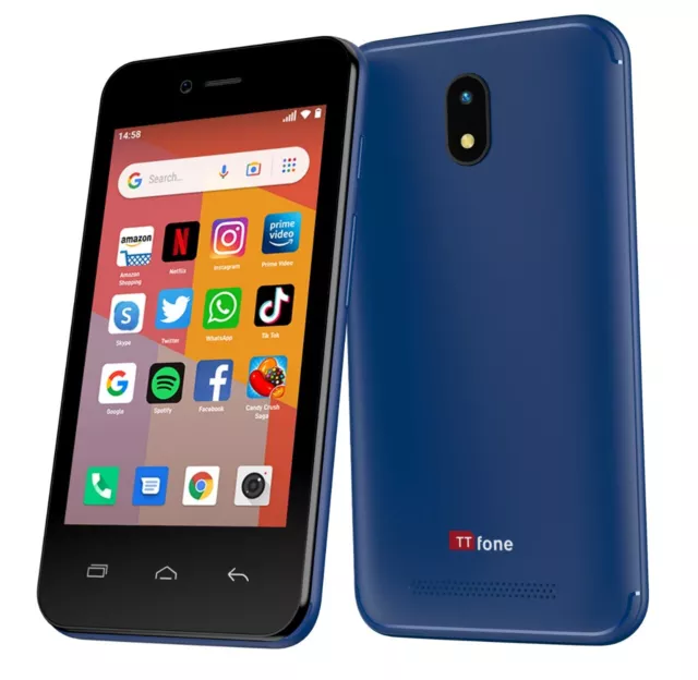 TTfone TT20 Smart 3G Android 8GB Dual Sim Mobile Phone in colour Blue