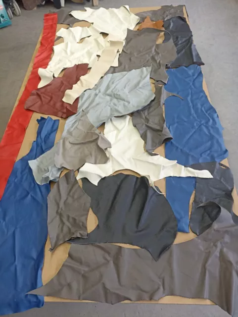 Leder, Lederreste, bunt 1, verschiedene Größen, ca. 2,5 qm 2,5kg