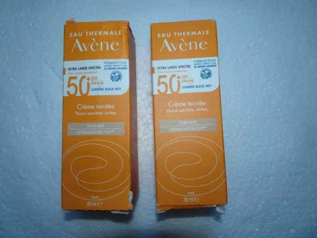 Lot de 2 - Crème solaire teintée Avène spf 50+ peaux sensibles sèches