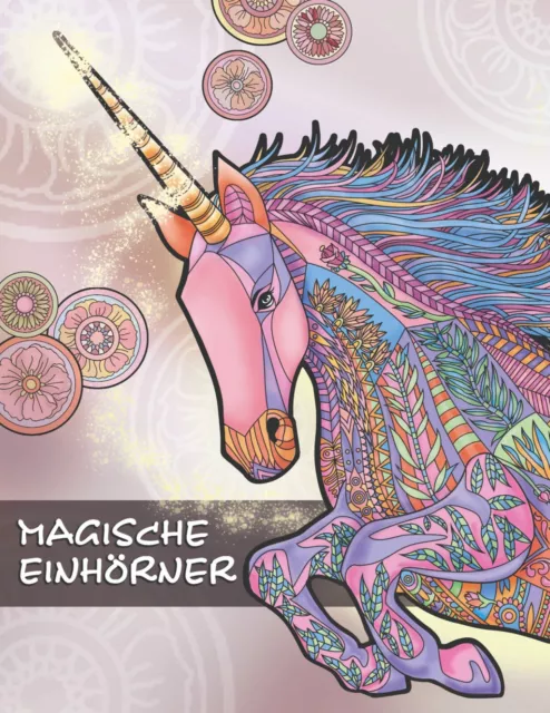 Einhorn Malbuch für Erwachsene im Mandala-Stil - Premium-Malbuch