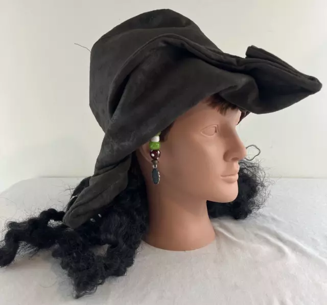 Disney Parks Pirates of the Caribbean Captain Jack Sparrow Hat Wig Hair Cosplay