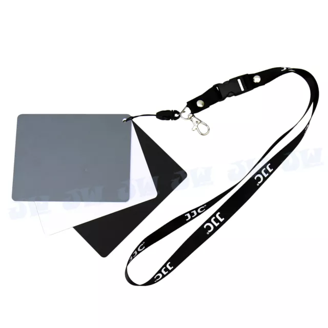 JJC 3in1 Digital Grey Card White & Black 18% Gray Color White Balance free Strap